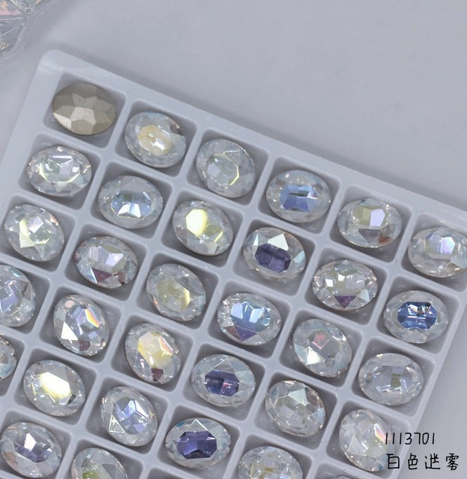 NF Select Nail Formula Pointed Base 8*10mm Oval Diamond 4pcs
