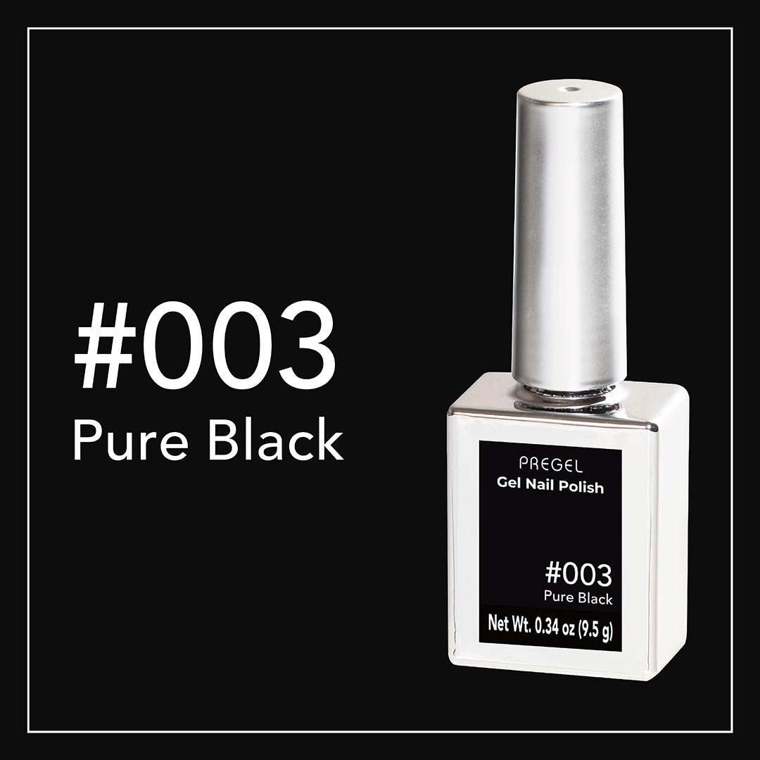 PREGEL COLOR SERIES GEL NAIL POLISH Pure Black 003 9.5g