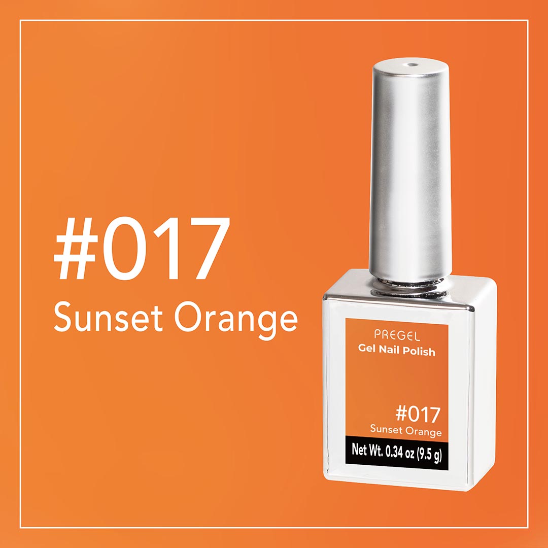 PREGEL COLOR SERIES GEL NAIL POLISH Sunset Orange 017 9.5g