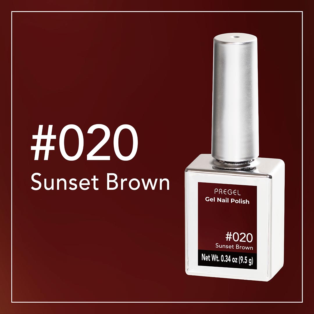 PREGEL COLOR SERIES GEL NAIL POLISH Sunset Brown 020 9.5g