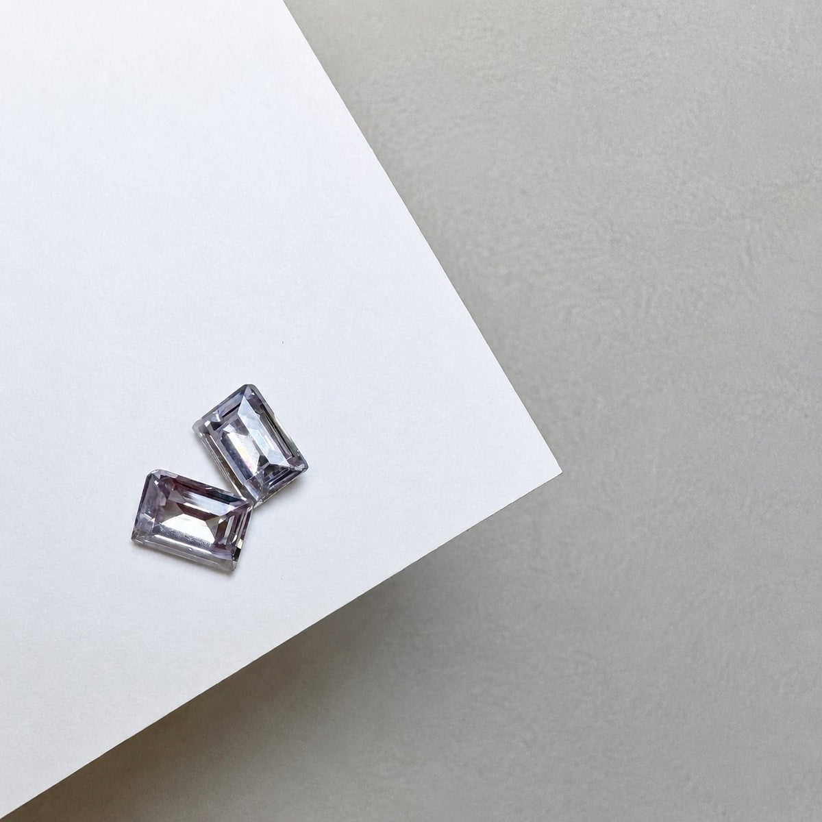Smoky gray rectangular nail embellishments