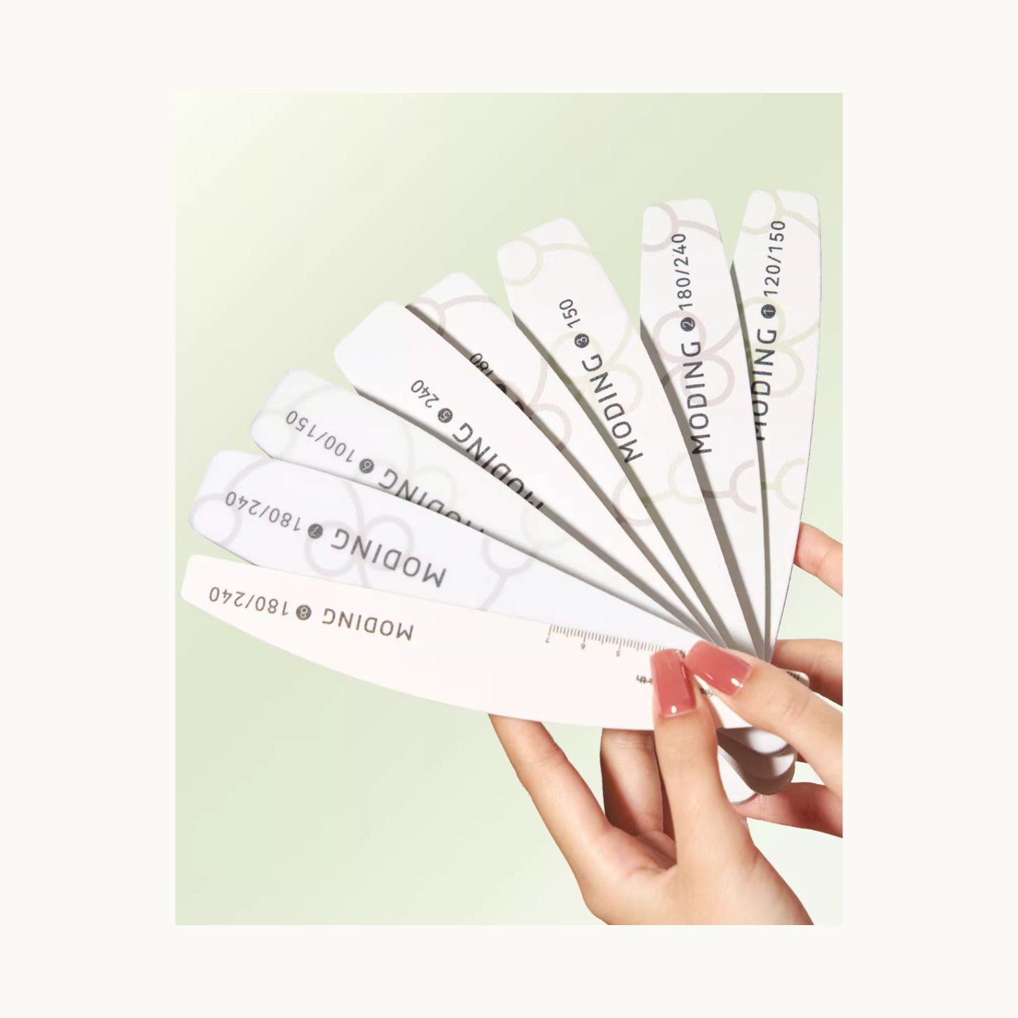 MODING FS professional nail file collection with multiple dual-grit zebra files for salon use
