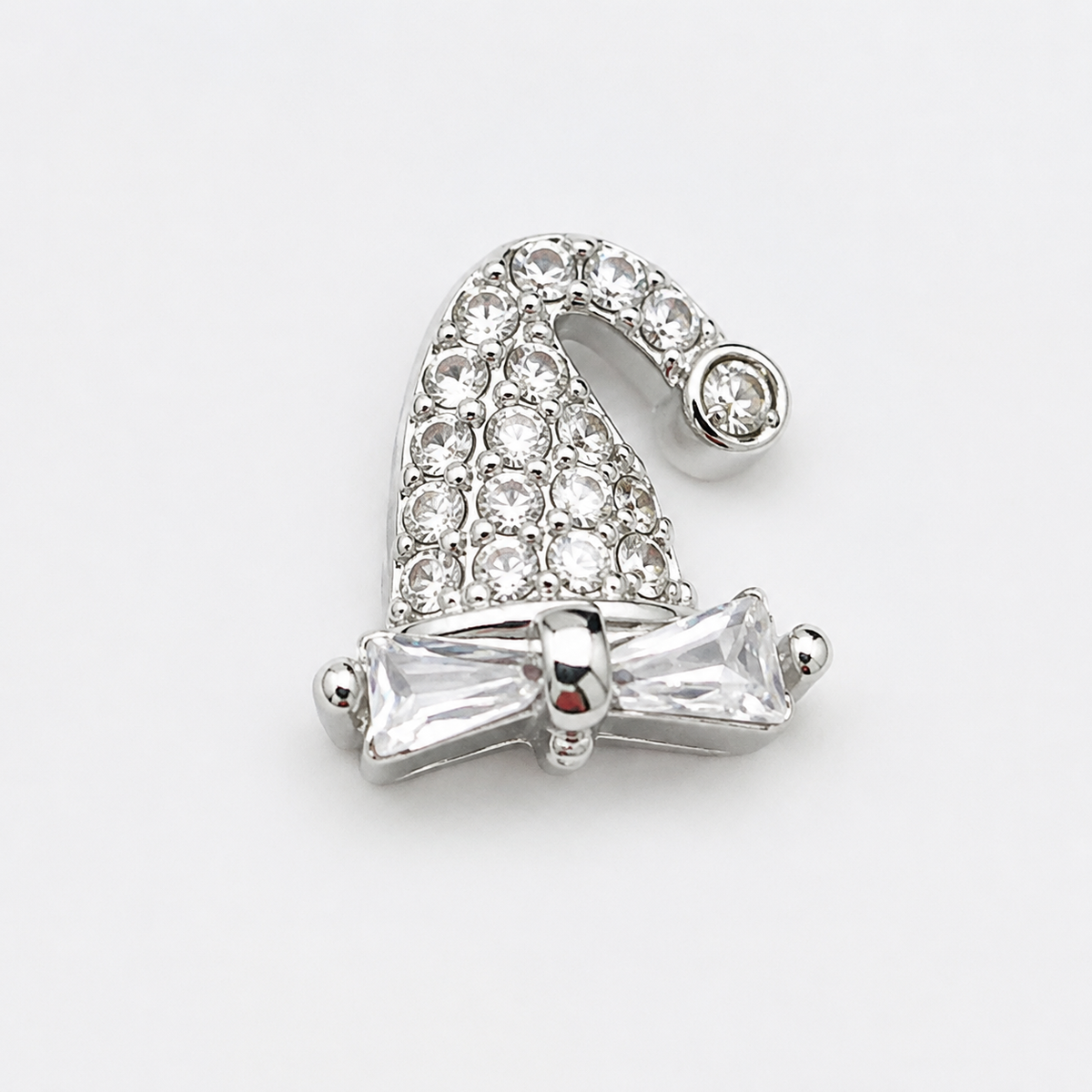 Silver rhinestone Christmas nail charm