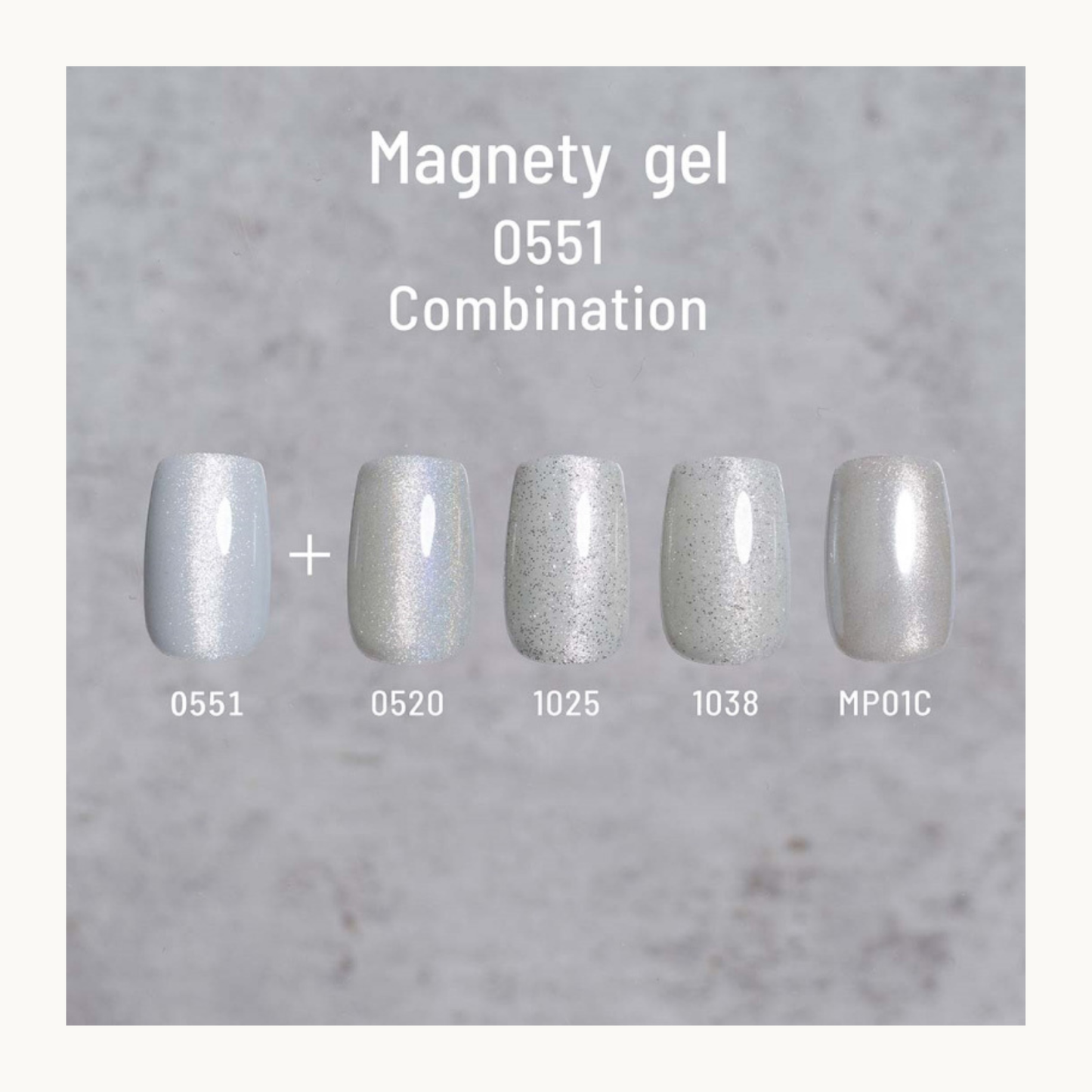EMENA Magnetic Gel 0551 Combination Nail Colors with Shimmer and Metallic Effects Professional Nail Art Canada USA