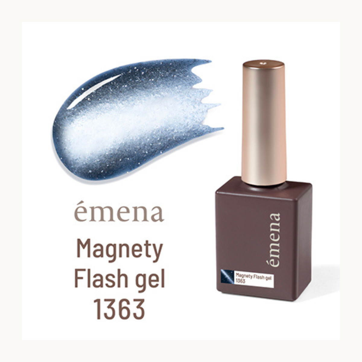 Deep blue magnetic cat-eye gel bottle with reflective swatch, shade 1363