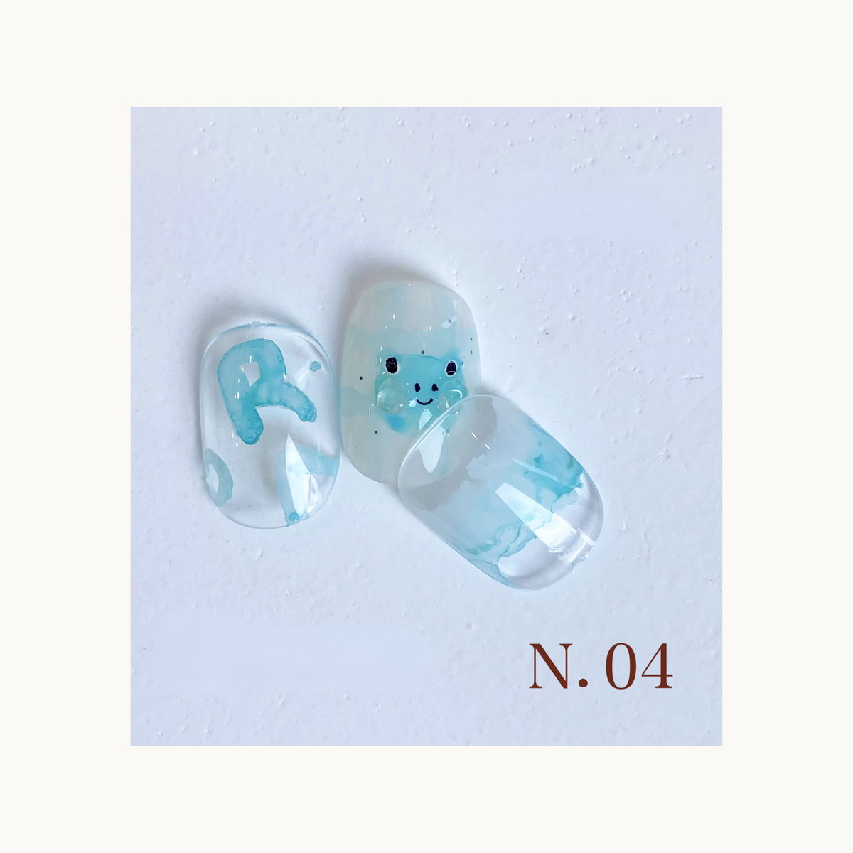Aqua Breeze blooming ink nail art sample