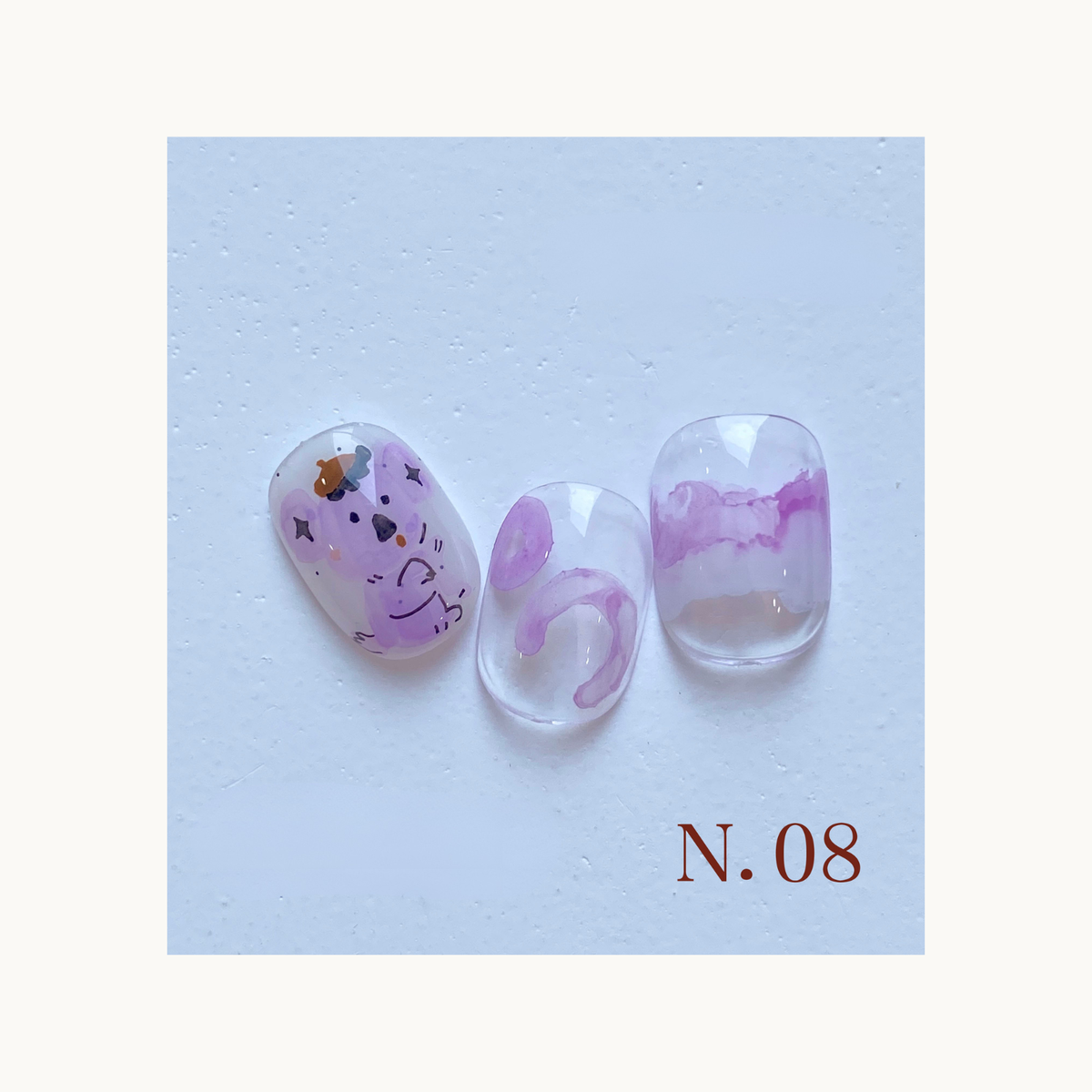 Blooming Orchid blooming ink nail art sample