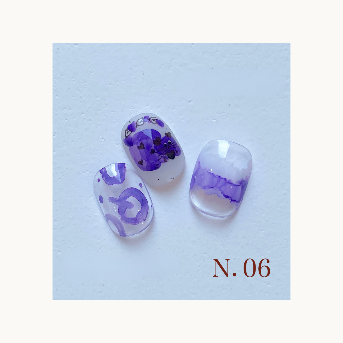 Lavender Haze blooming ink nail art sample