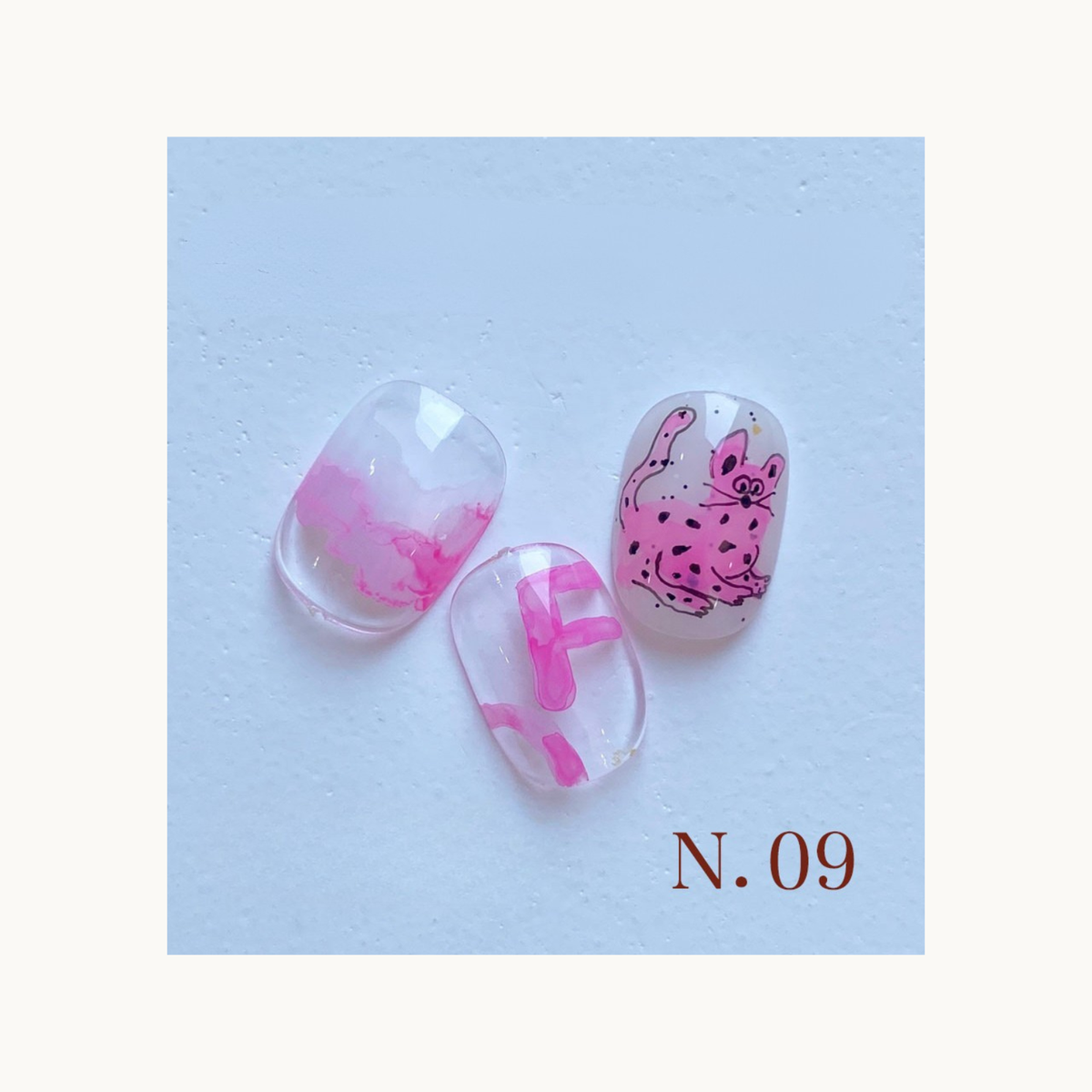 Pink Fuchsia Pop blooming ink nail art sample