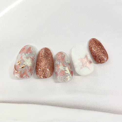 SHAREYDVA Leaf Pink Gold 1.5X3mm 50p