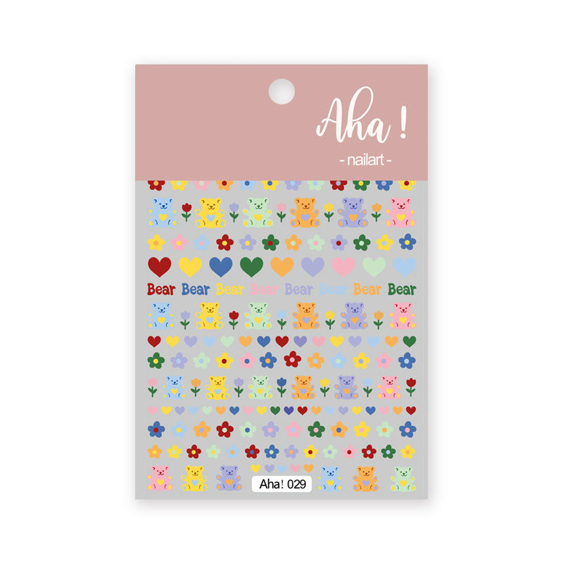 Aha! NailArt Hearty Bear 029
