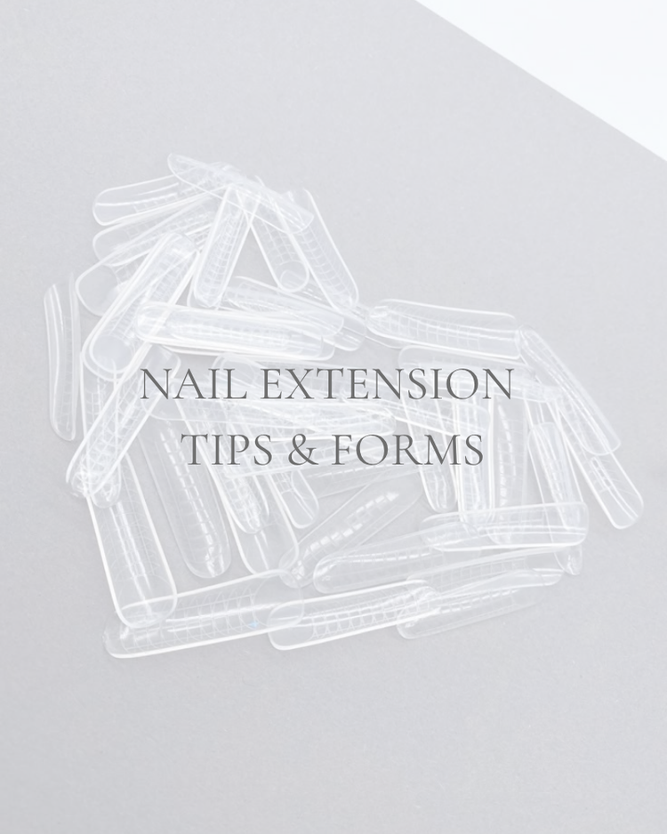 Nail extension tips and forms by NFormula Life — full cover tips, half cover tips, and dual forms for professional length and shape.