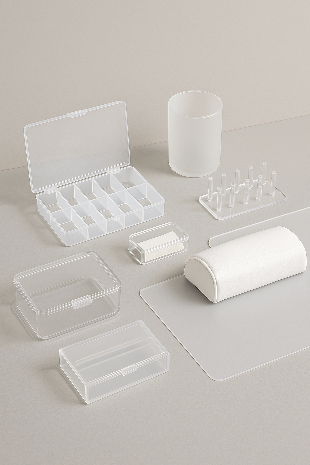 NFormula Life storage and organization accessories — tool organizers, brush holders, storage boxes, and workstation setup items.