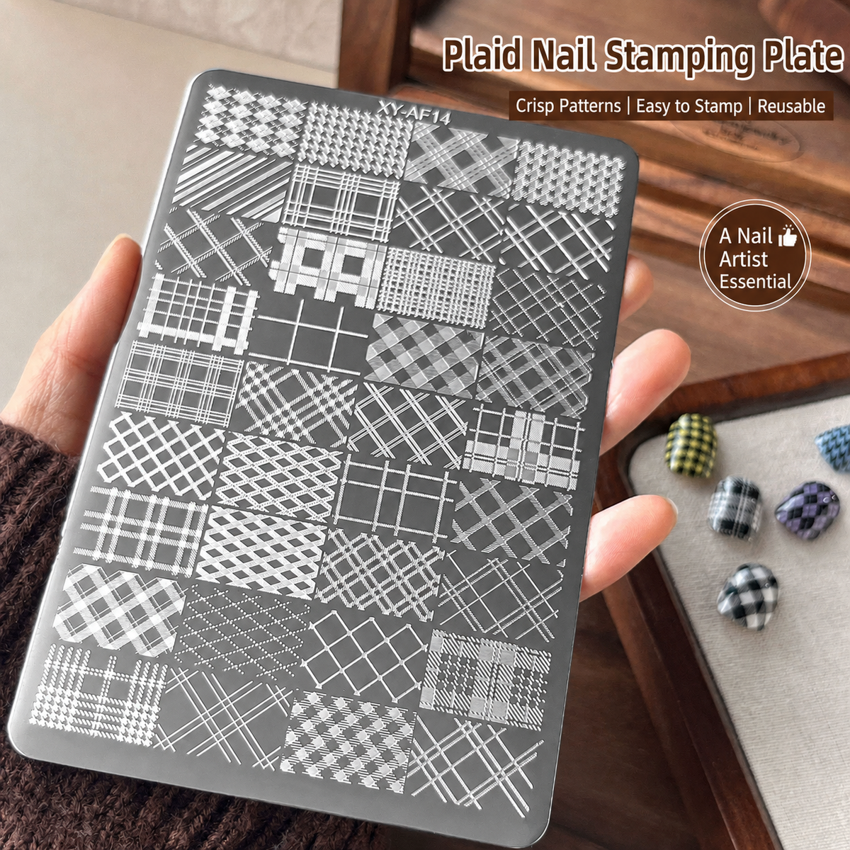 NF Select Plaid & Check Nail Stamping Plate - image 1