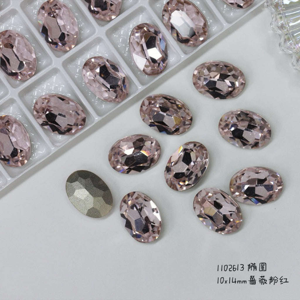 NF Select Nail Formula Pointed Base 10*14mm Oval Diamond 3pcs