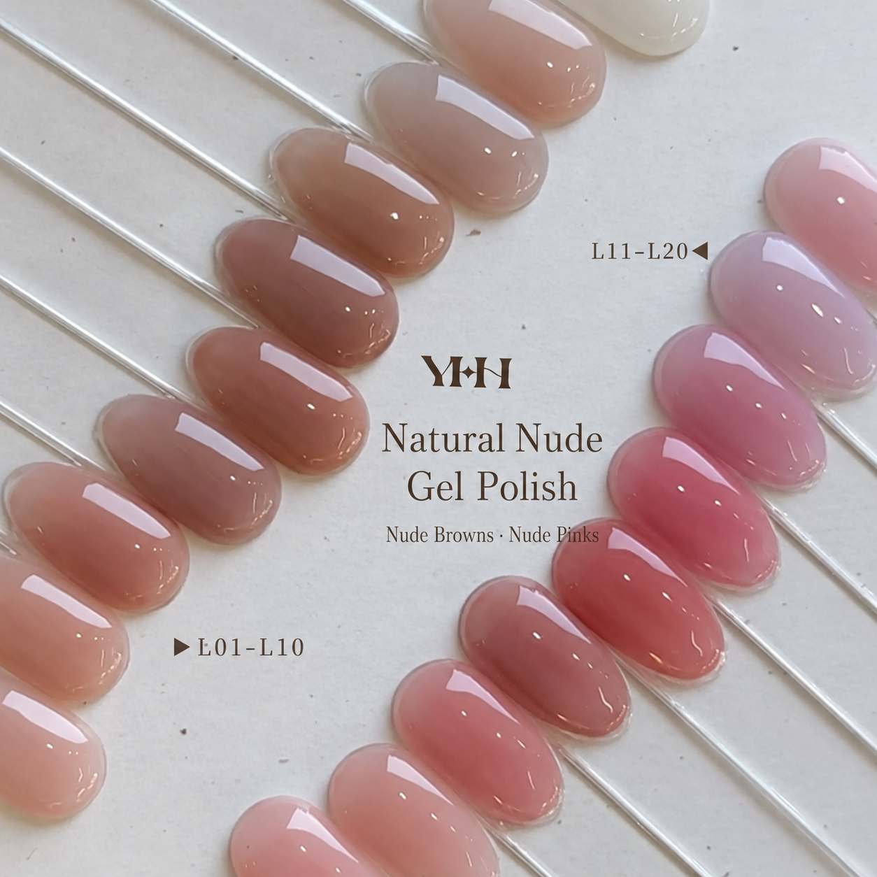 YHH L Series nude brown and nude pink gel polish colors