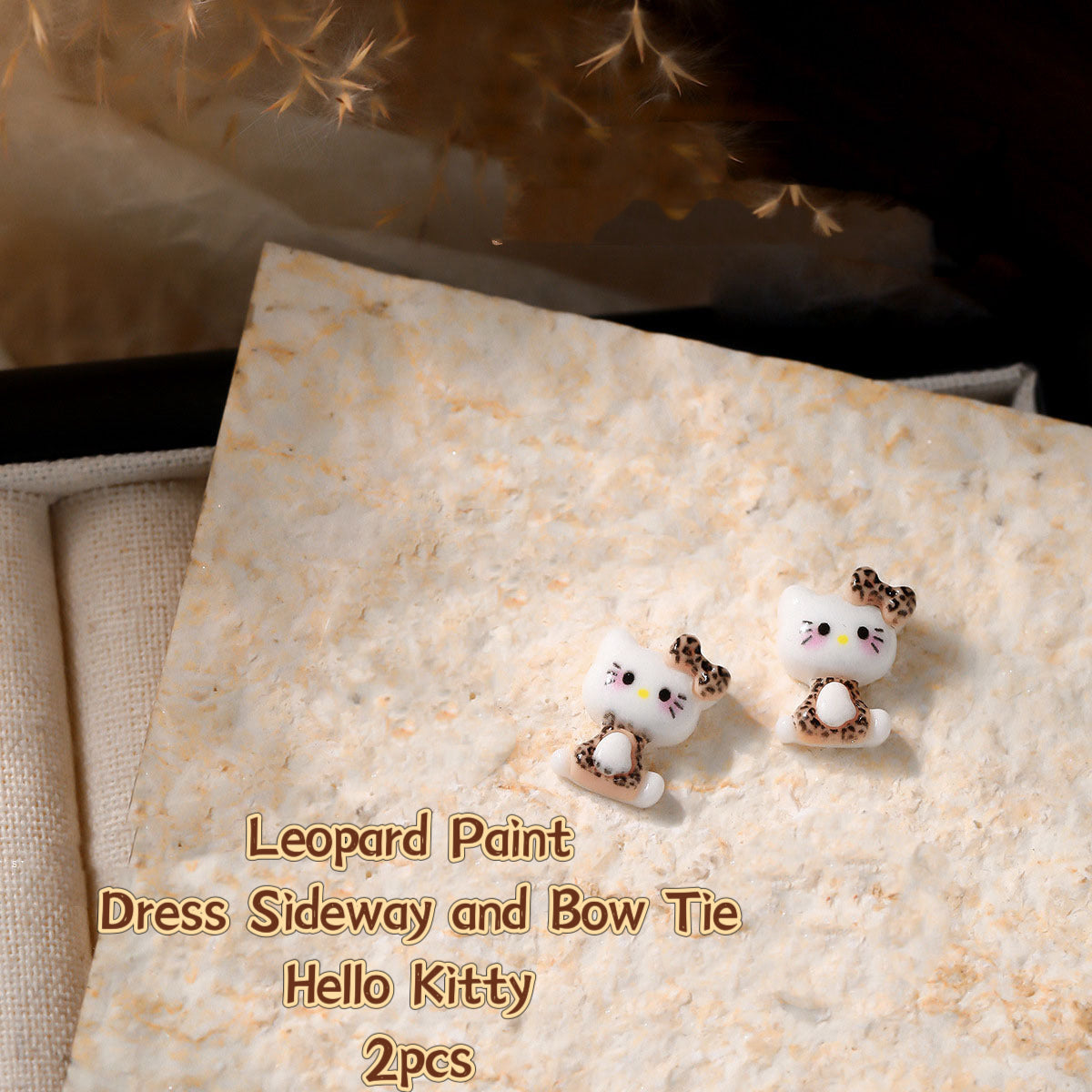 3D Nail Art Resin Leopard Print Hello Kitty Collection