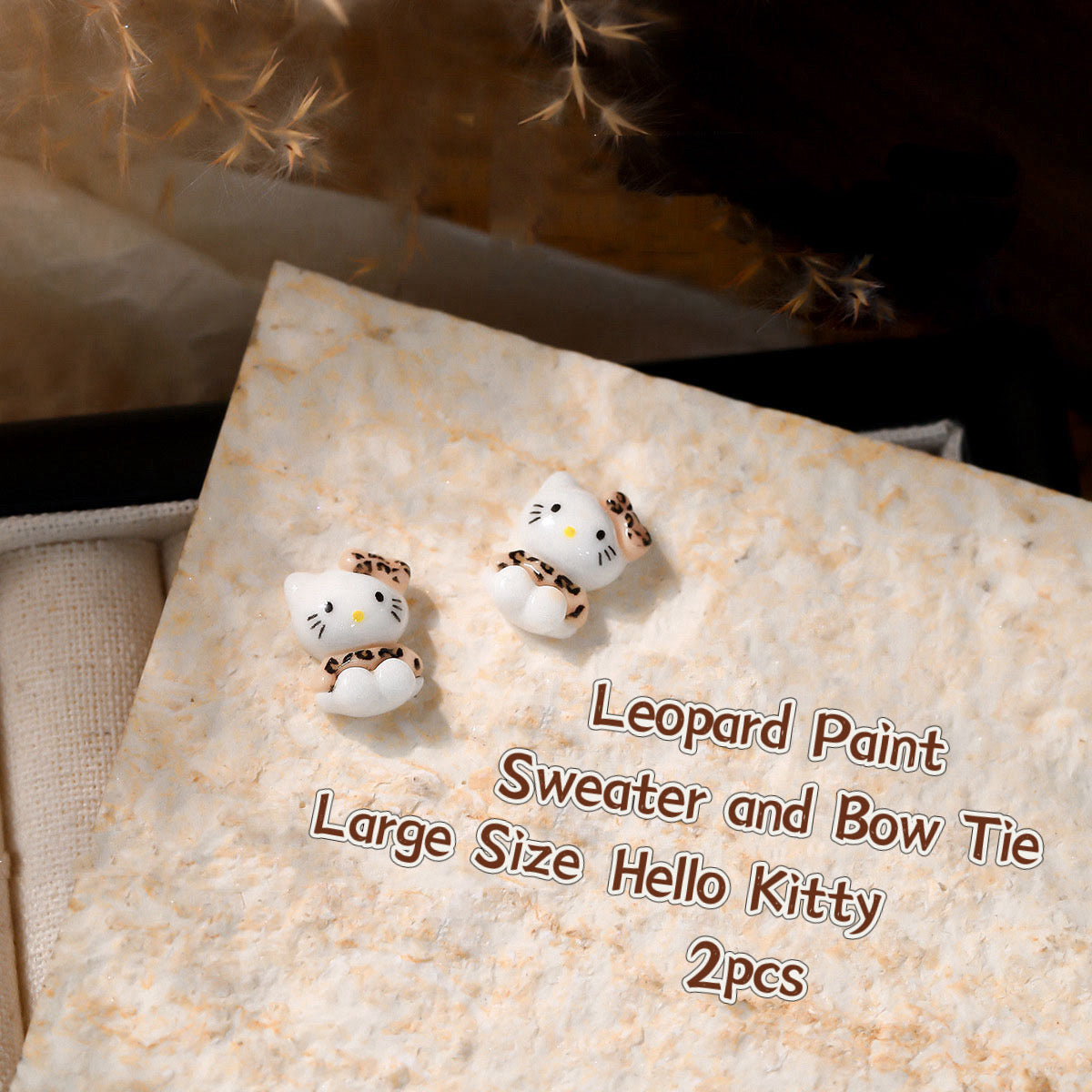 3D Nail Art Resin Leopard Print Hello Kitty Collection