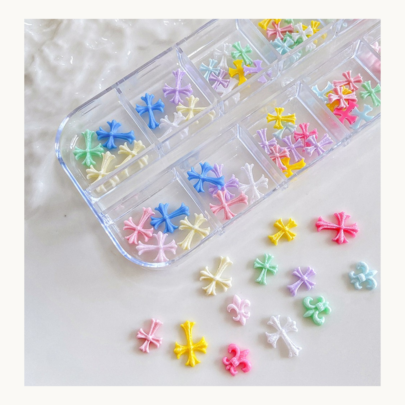 NF Select 12 Grids Pastel Cross Nail Charms Set - image 6