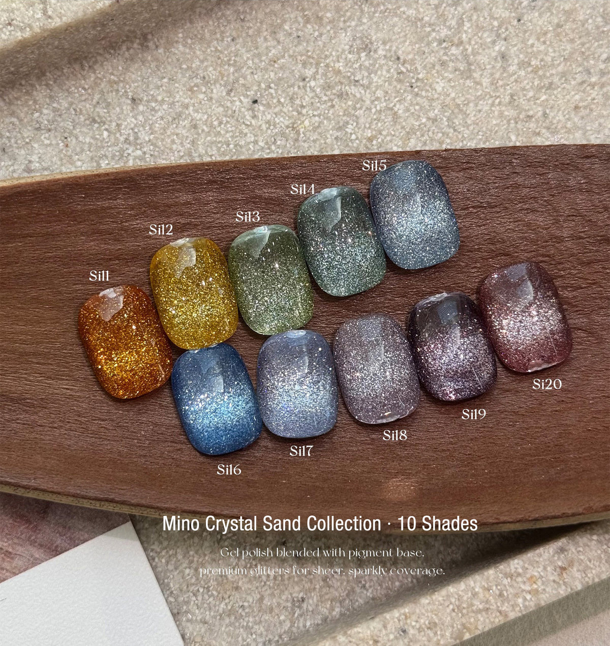 YHH Rose & Mino Crystal Sand Collection | 20 Shades Crushed Diamond Reflective Jar Gel Polish, 5g - image 12