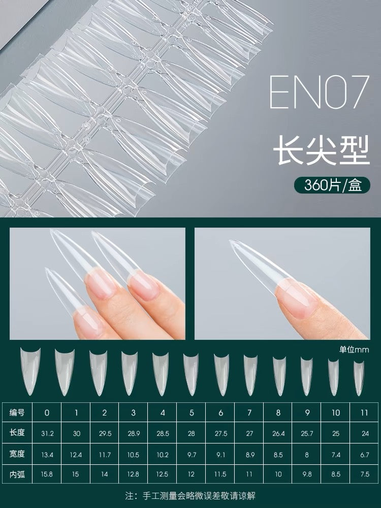 MODING EN07 Half Cover Long Stiletto Nail Tips