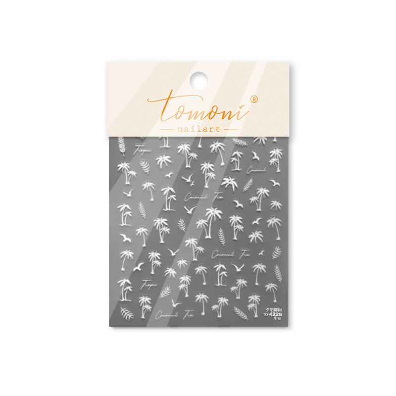 TOMONI Sticker Sunset Coconut Tree