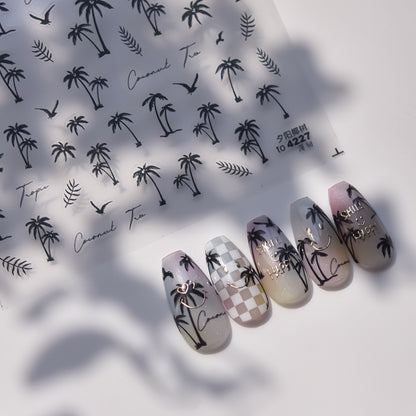 TOMONI Sticker Sunset Coconut Tree