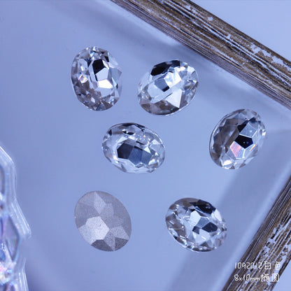 NF Select Nail Formula Pointed Base 8*10mm Oval Diamond 4pcs