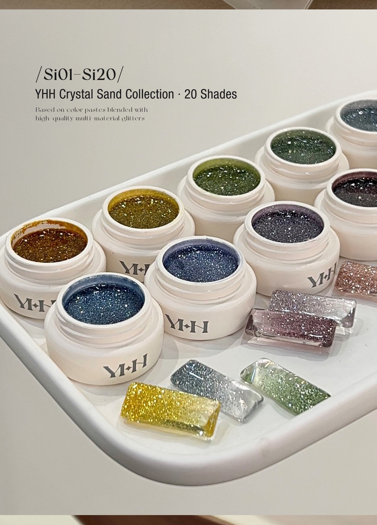 YHH Rose & Mino Crystal Sand Collection | 20 Shades Crushed Diamond Reflective Jar Gel Polish, 5g - image 14