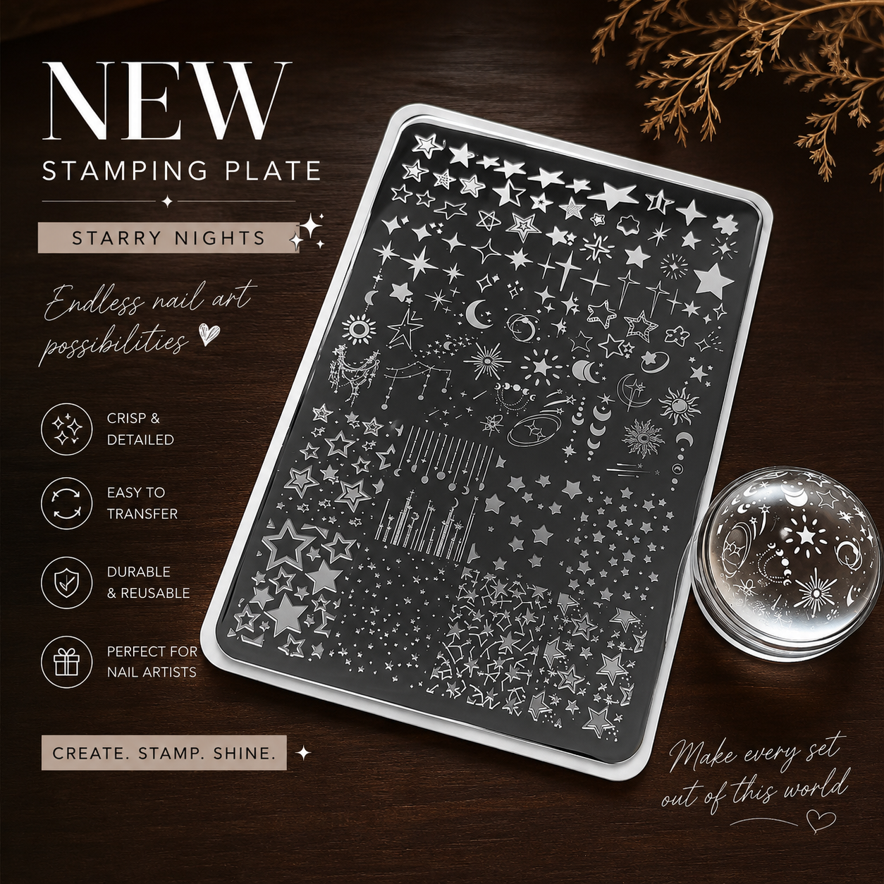NF Select Nail Stamping Plate Starry Night