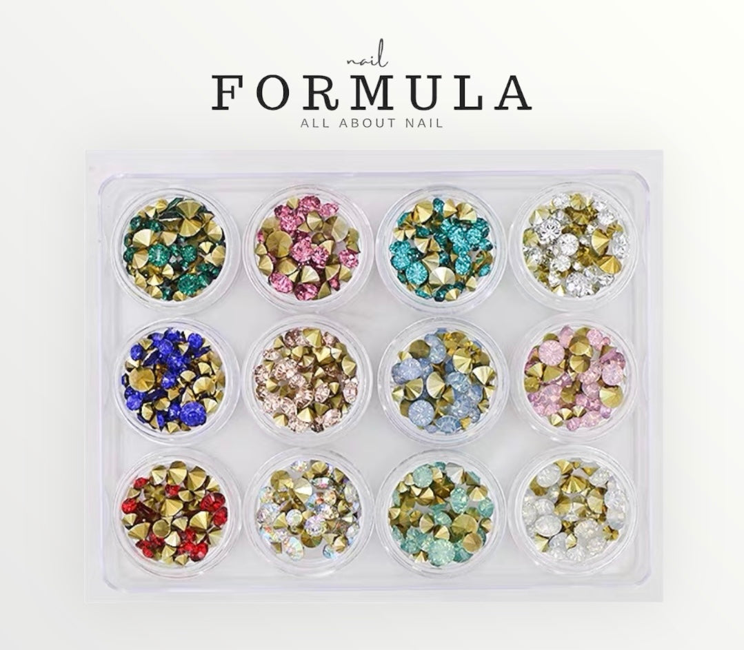 Nail Formula Pointed Base 4/5/6mm Diamond 12 Colors