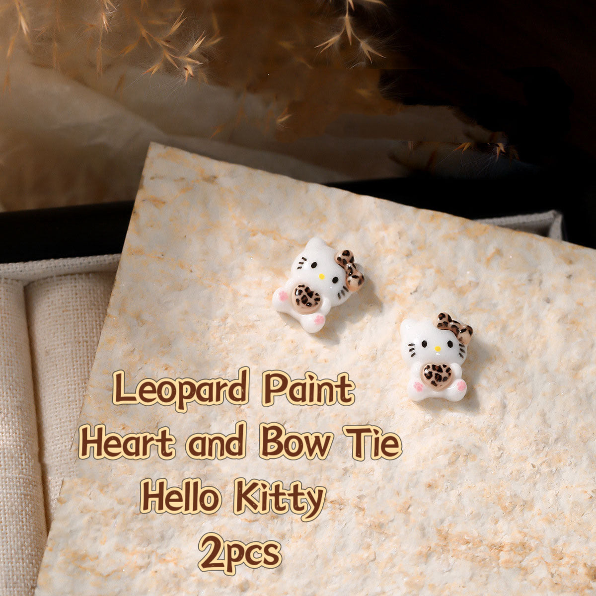 3D Nail Art Resin Leopard Print Hello Kitty Collection