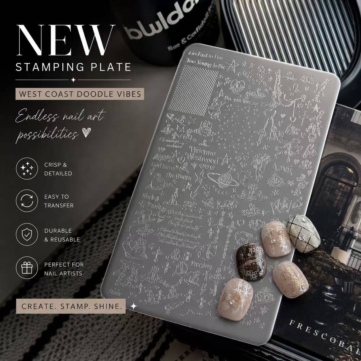 NF Select Nail Stamping Plate West Coast Doodle Vibes