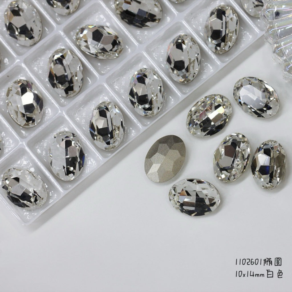 NF Select Nail Formula Pointed Base 10*14mm Oval Diamond 3pcs