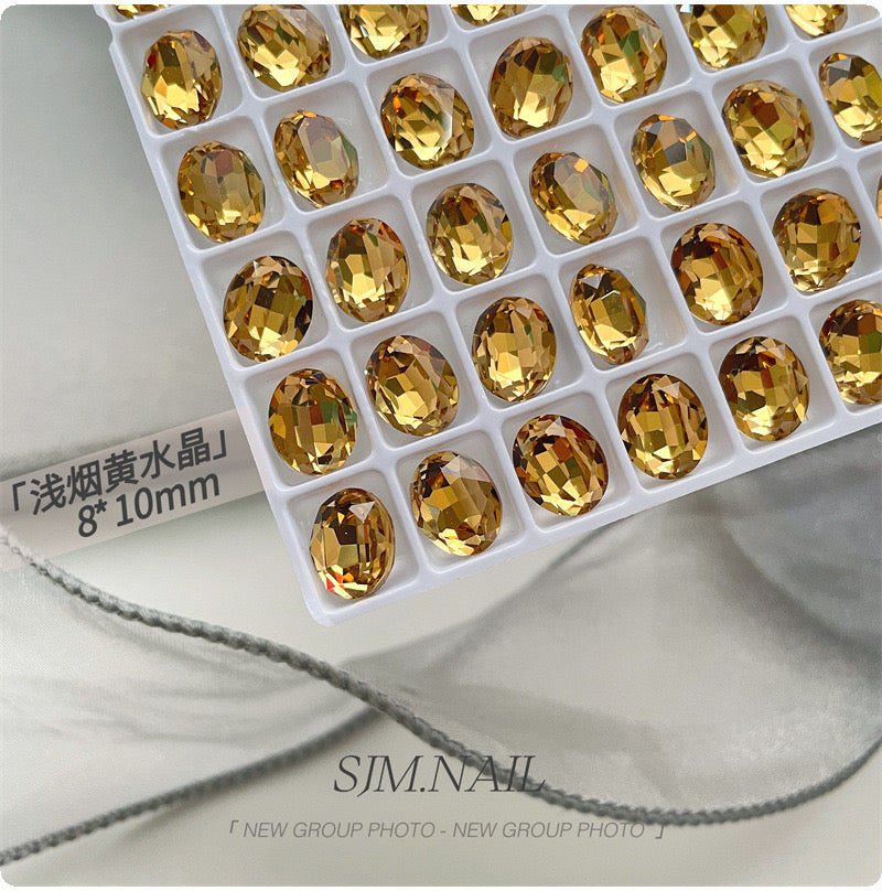 NF Select Nail Formula Pointed Base 8*10mm Oval Diamond 4pcs