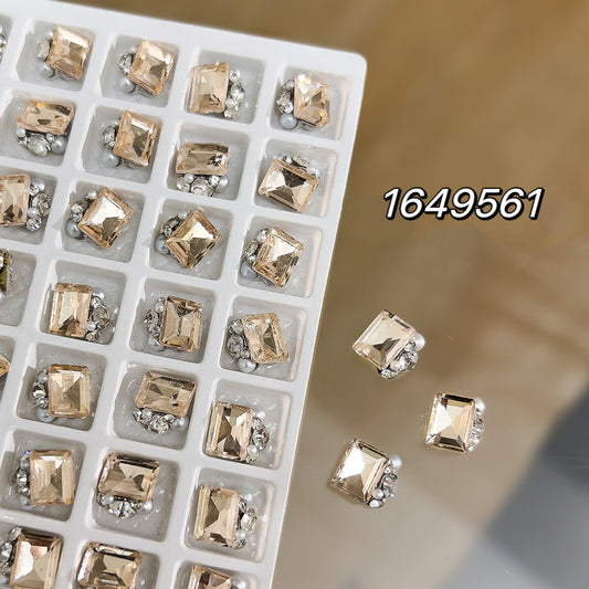 1649561 9*9mm Champagne Right Rectangle Pile Diamond Each Pack 3pcs