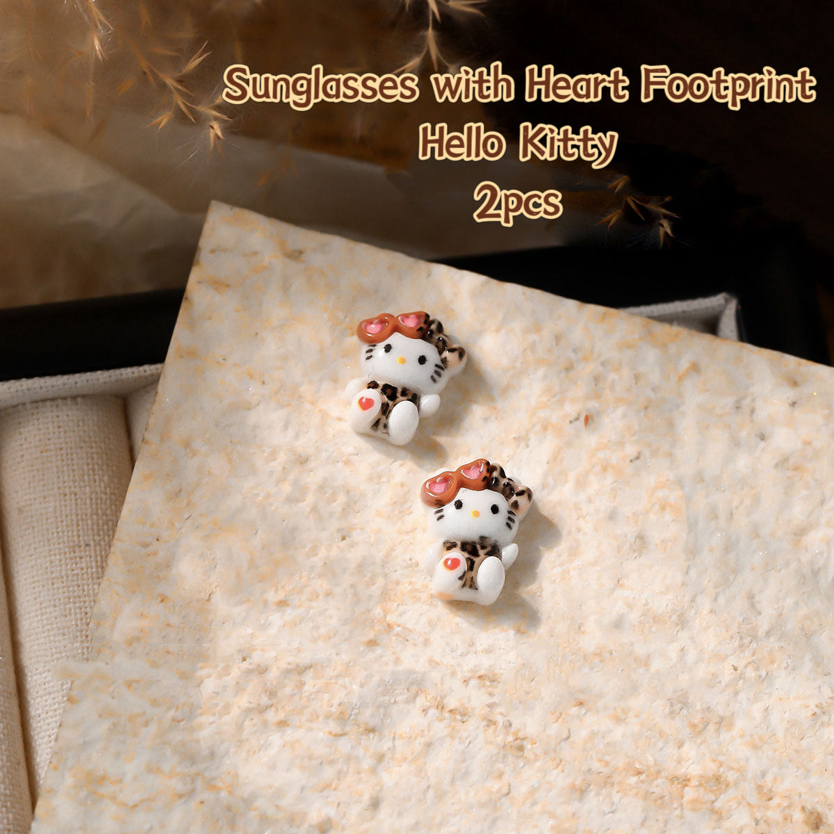 3D Nail Art Resin Leopard Print Hello Kitty Collection