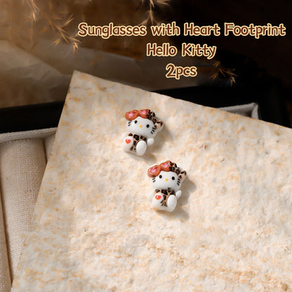 3D Nail Art Resin Leopard Print Hello Kitty Collection