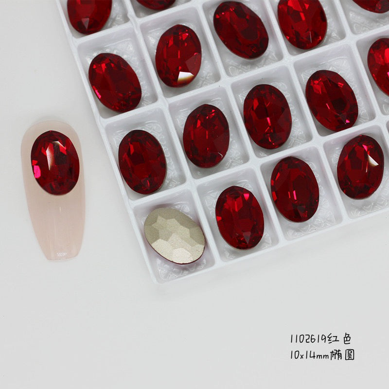 NF Select Nail Formula Pointed Base 10*14mm Oval Diamond 3pcs
