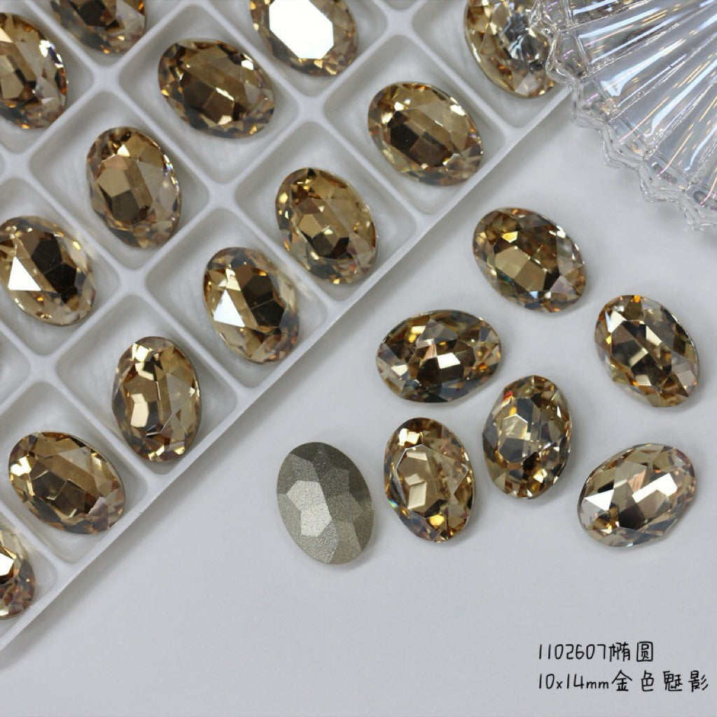 NF Select Nail Formula Pointed Base 10*14mm Oval Diamond 3pcs