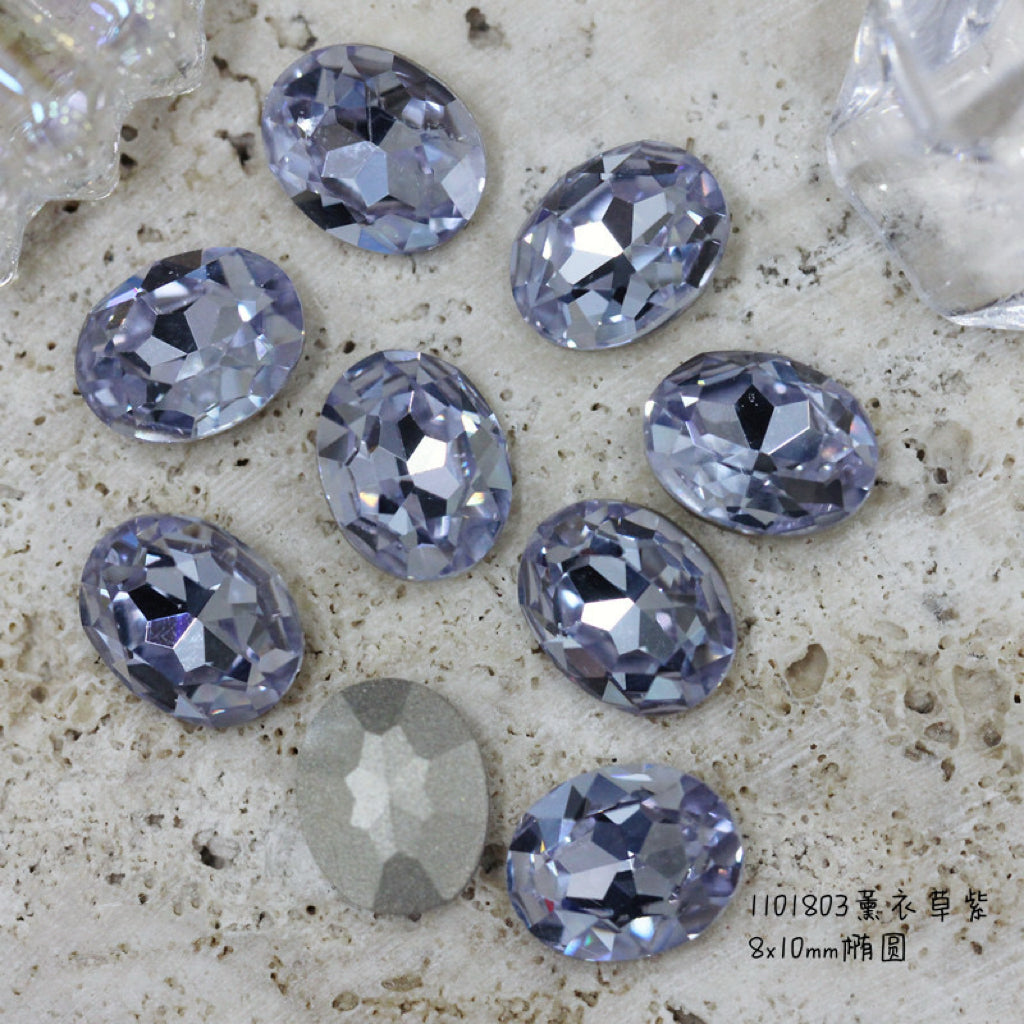NF Select Nail Formula Pointed Base 8*10mm Oval Diamond 4pcs