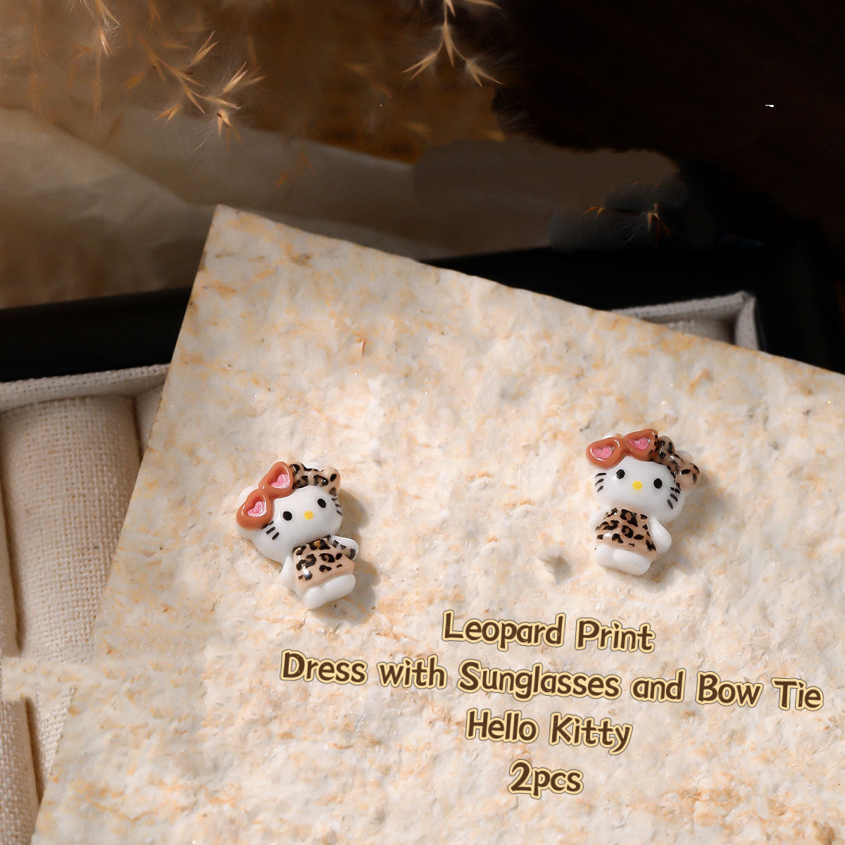 3D Nail Art Resin Leopard Print Hello Kitty Collection