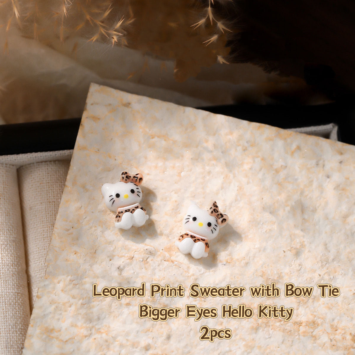 3D Nail Art Resin Leopard Print Hello Kitty Collection