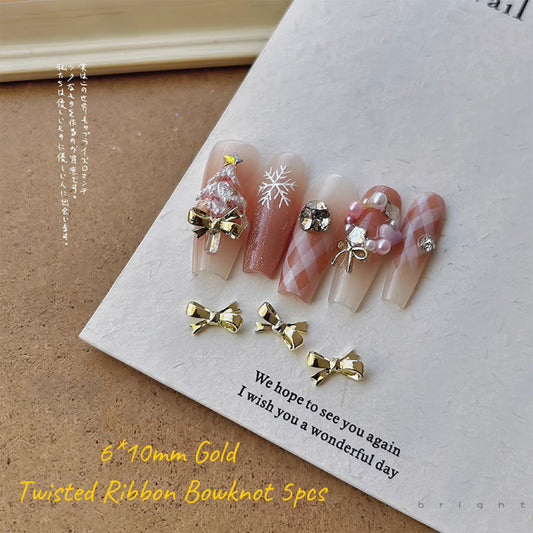 Nail Formula Alloy Charm Bowknot 5pcs