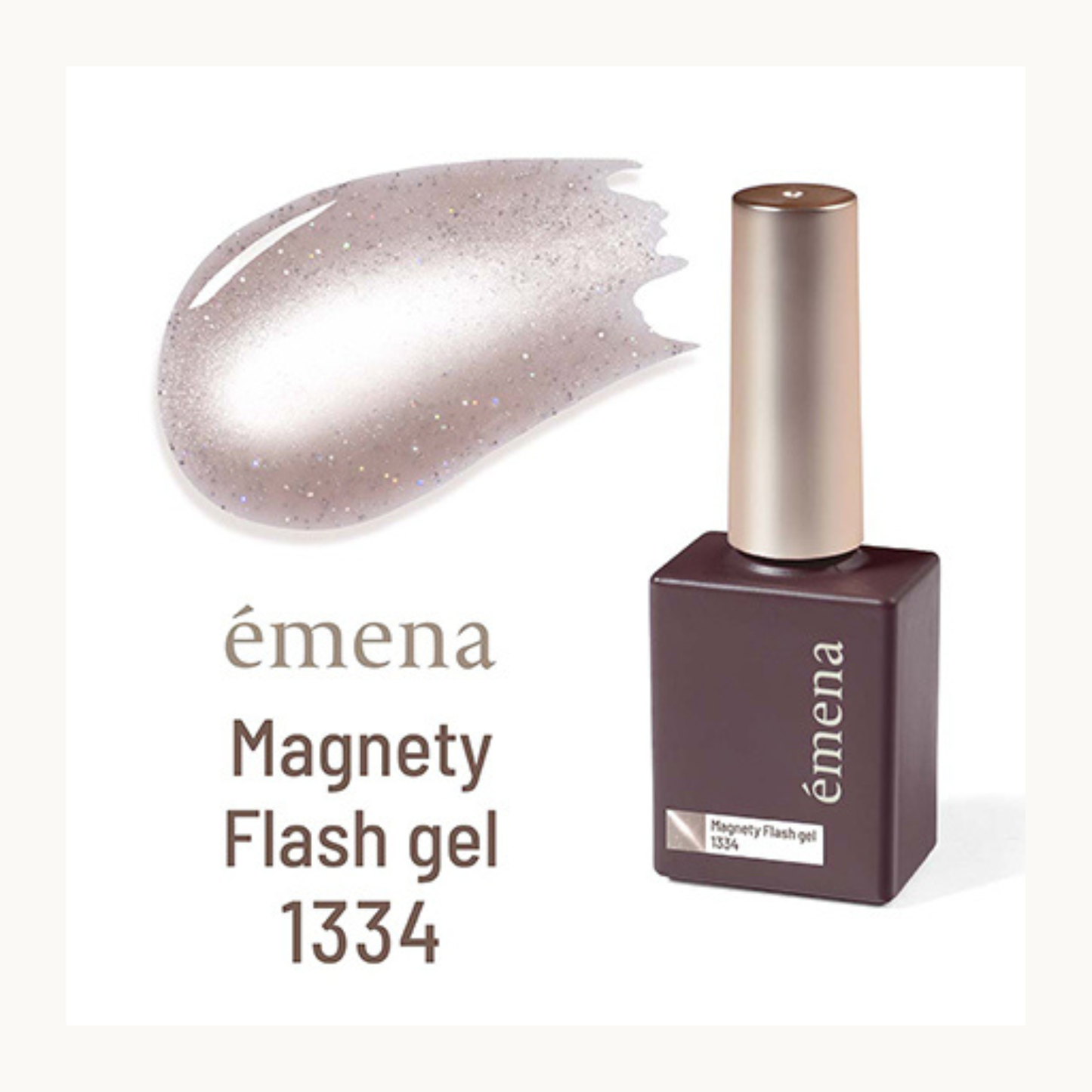 EMENA Magnetic Flash Gel 1334 silver beige reflective cat eye gel polish, long lasting UV LED soak off professional nail gel for Canada and USA market