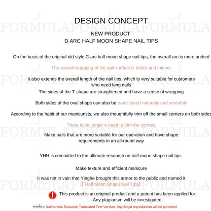 YHH Gel D Arc Moon Shape Nail Tips