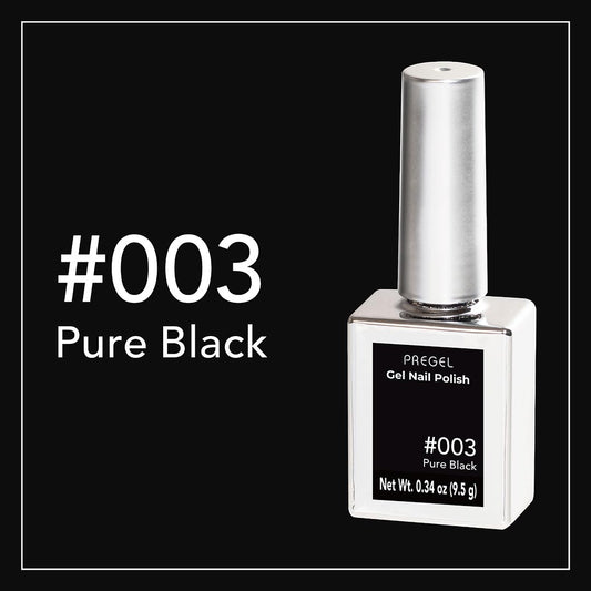 PREGEL COLOR SERIES GEL NAIL POLISH Pure Black 003 9.5g