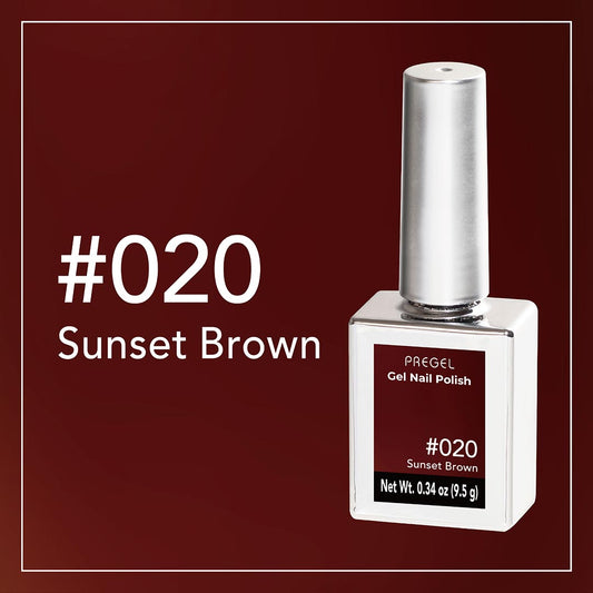 PREGEL COLOR SERIES GEL NAIL POLISH Sunset Brown 020 9.5g