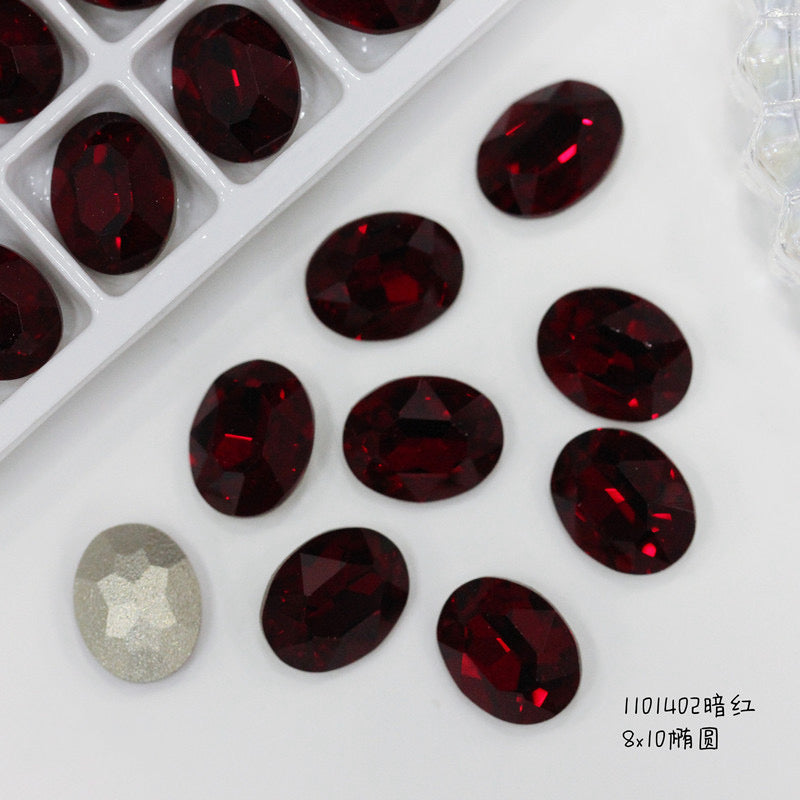 NF Select Nail Formula Pointed Base 8*10mm Oval Diamond 4pcs