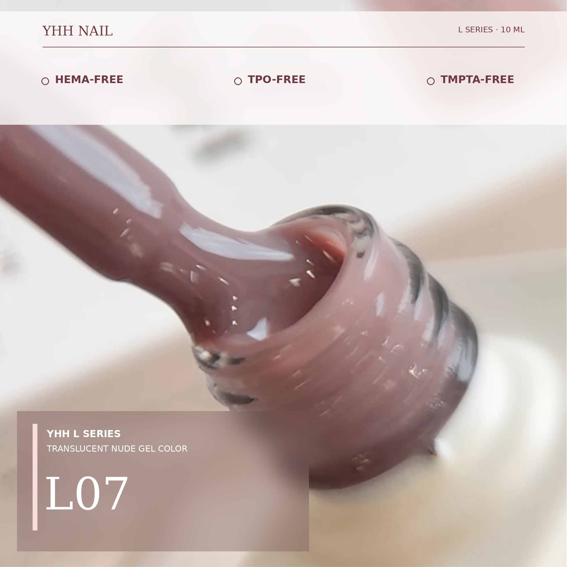 YHH L Series natural nude gel polish in shade L07